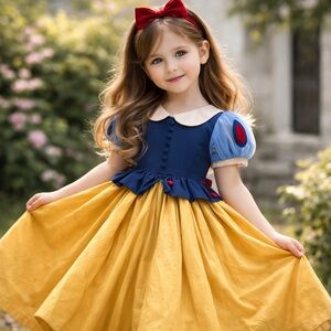 Premium Girls Princess Dress Snow White Style Cotton Lined Size 120